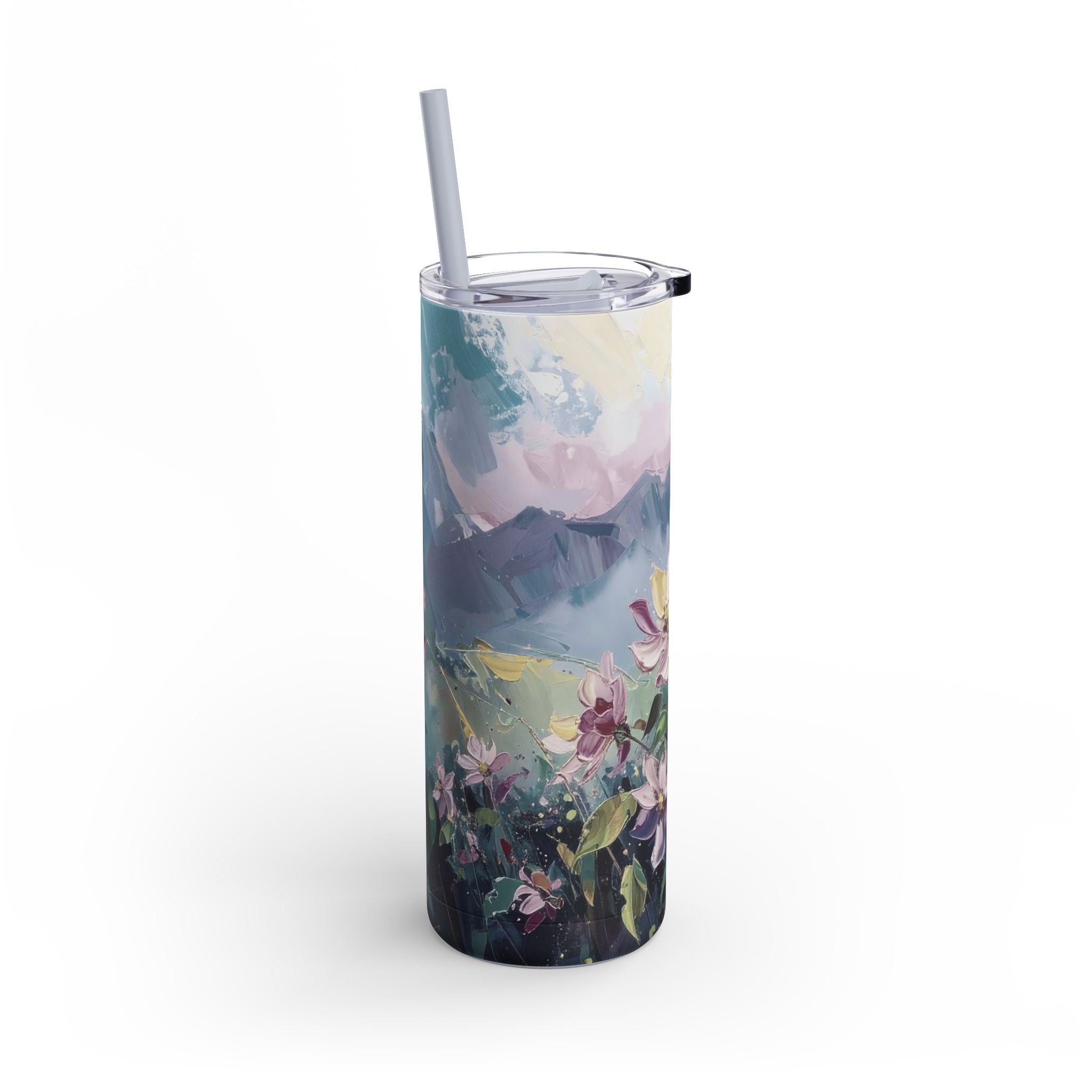 Flowers Mountains Matte Tumbler, 20oz