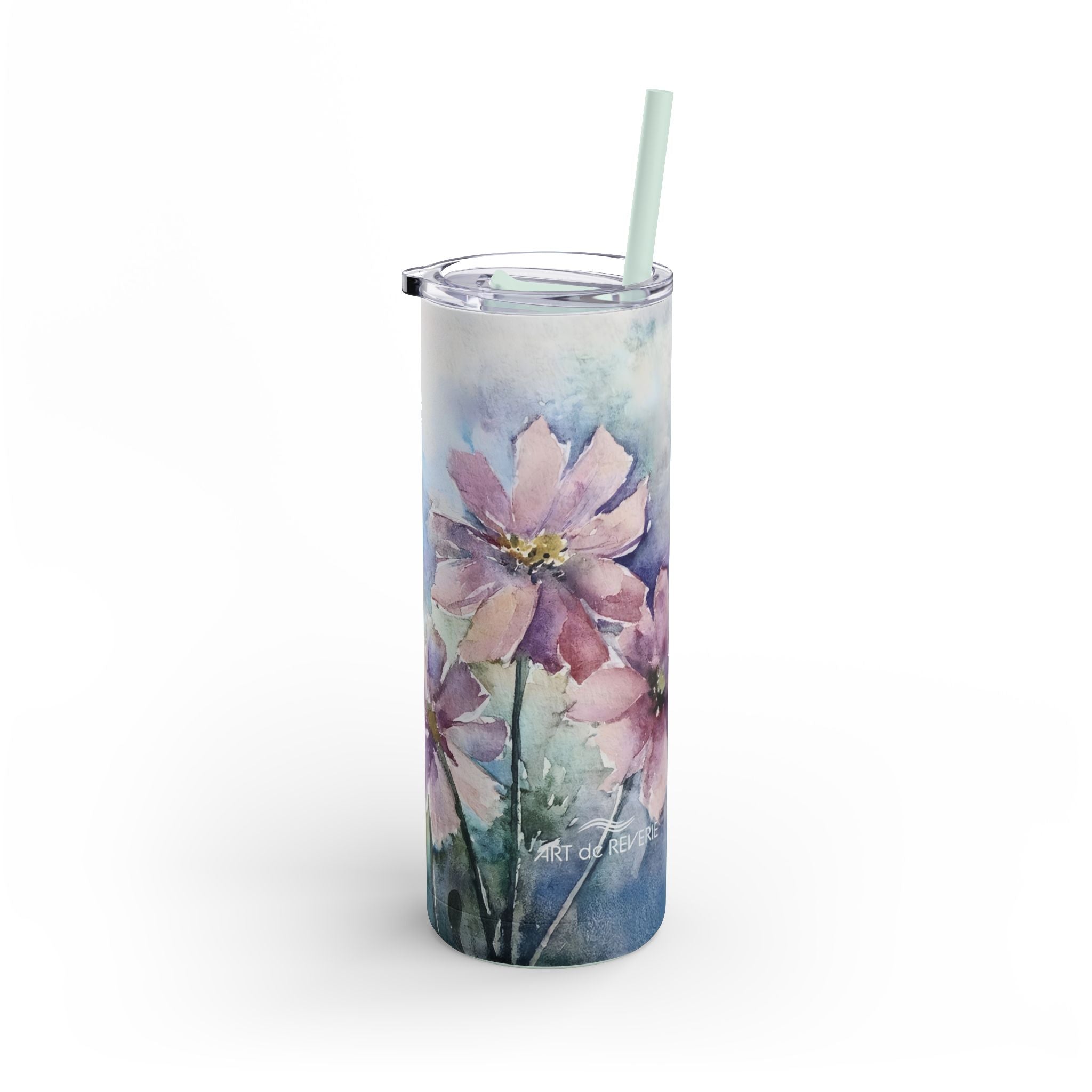 Pink Floral Matte Tumbler, 20oz