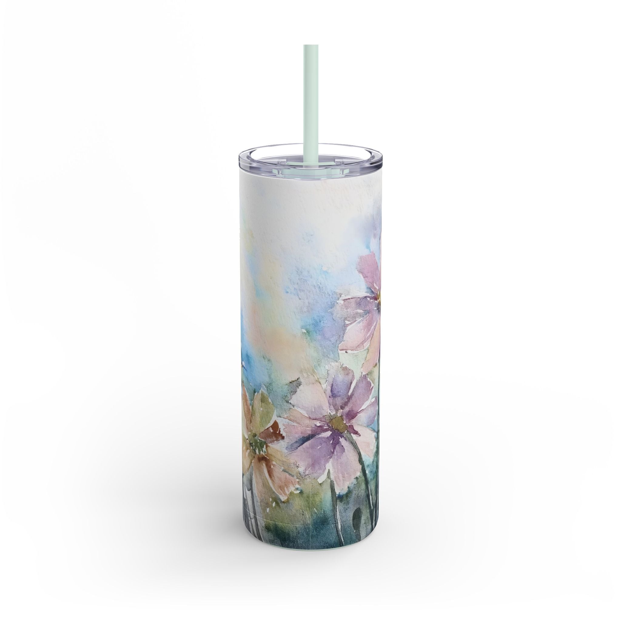 Pink Floral Matte Tumbler, 20oz