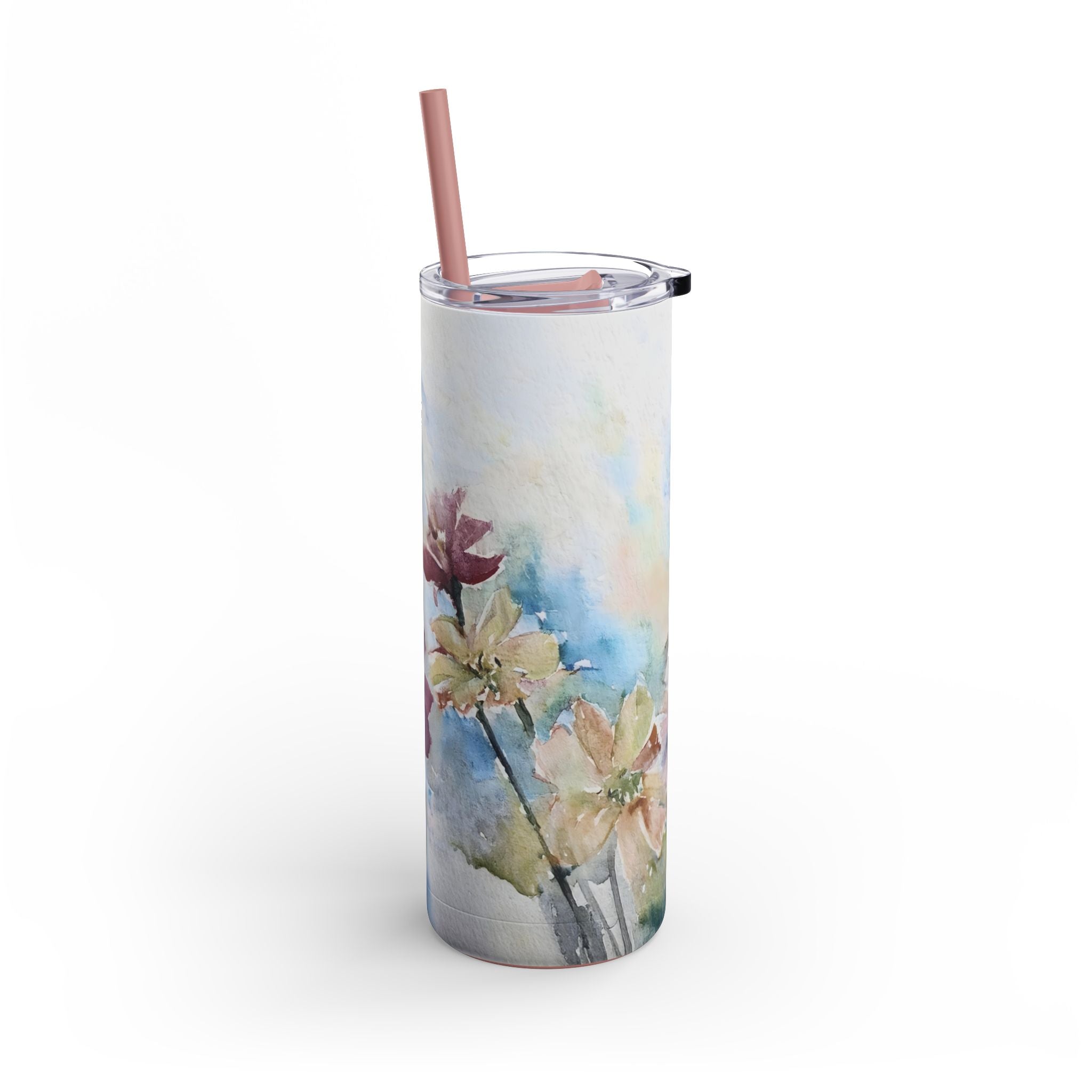 Pink Floral Matte Tumbler, 20oz