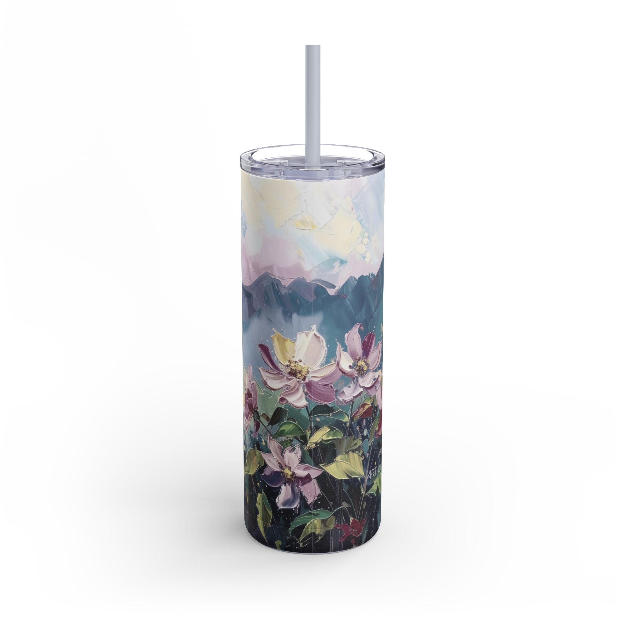 Flowers Mountains Matte Tumbler, 20oz
