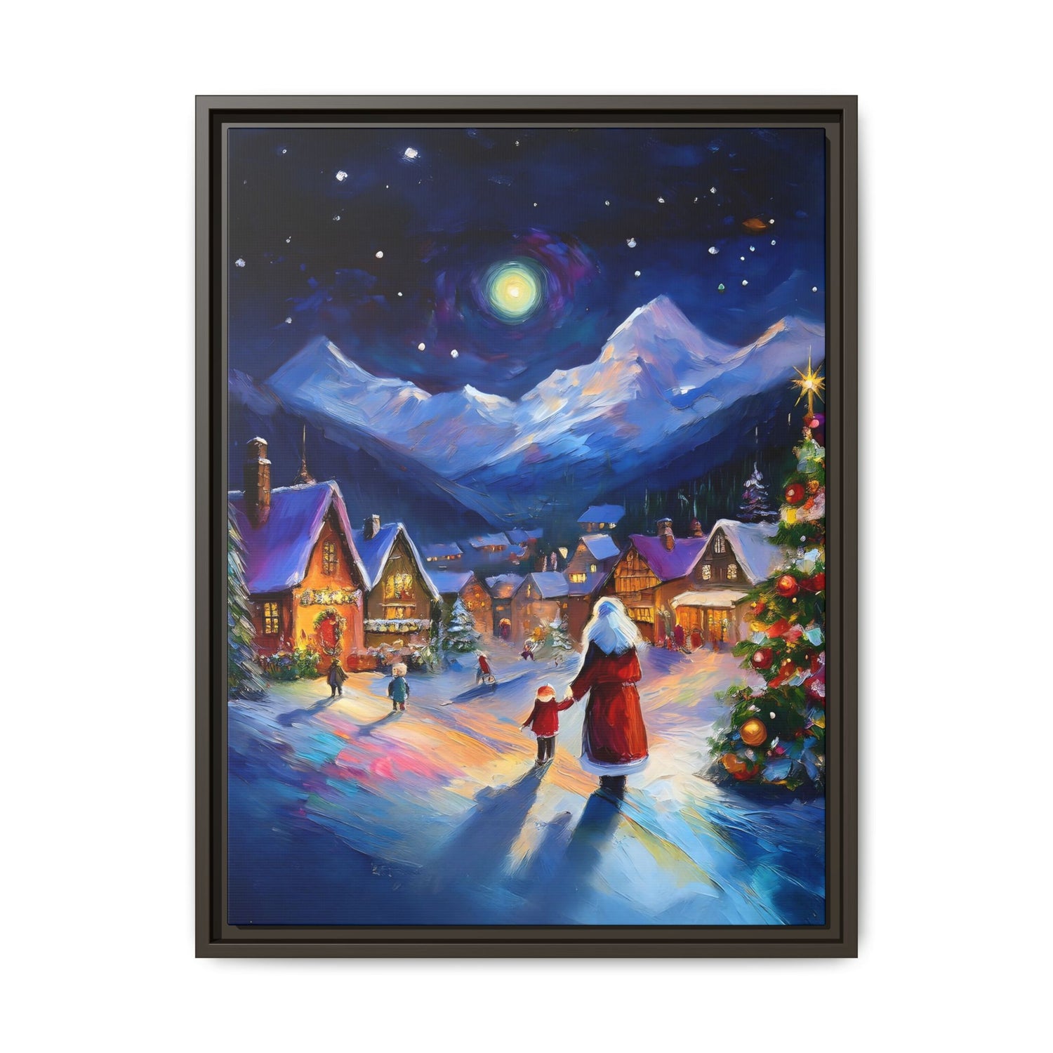 Santa on a Snowy Christmas Night