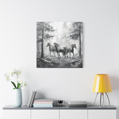 Horses Black and White