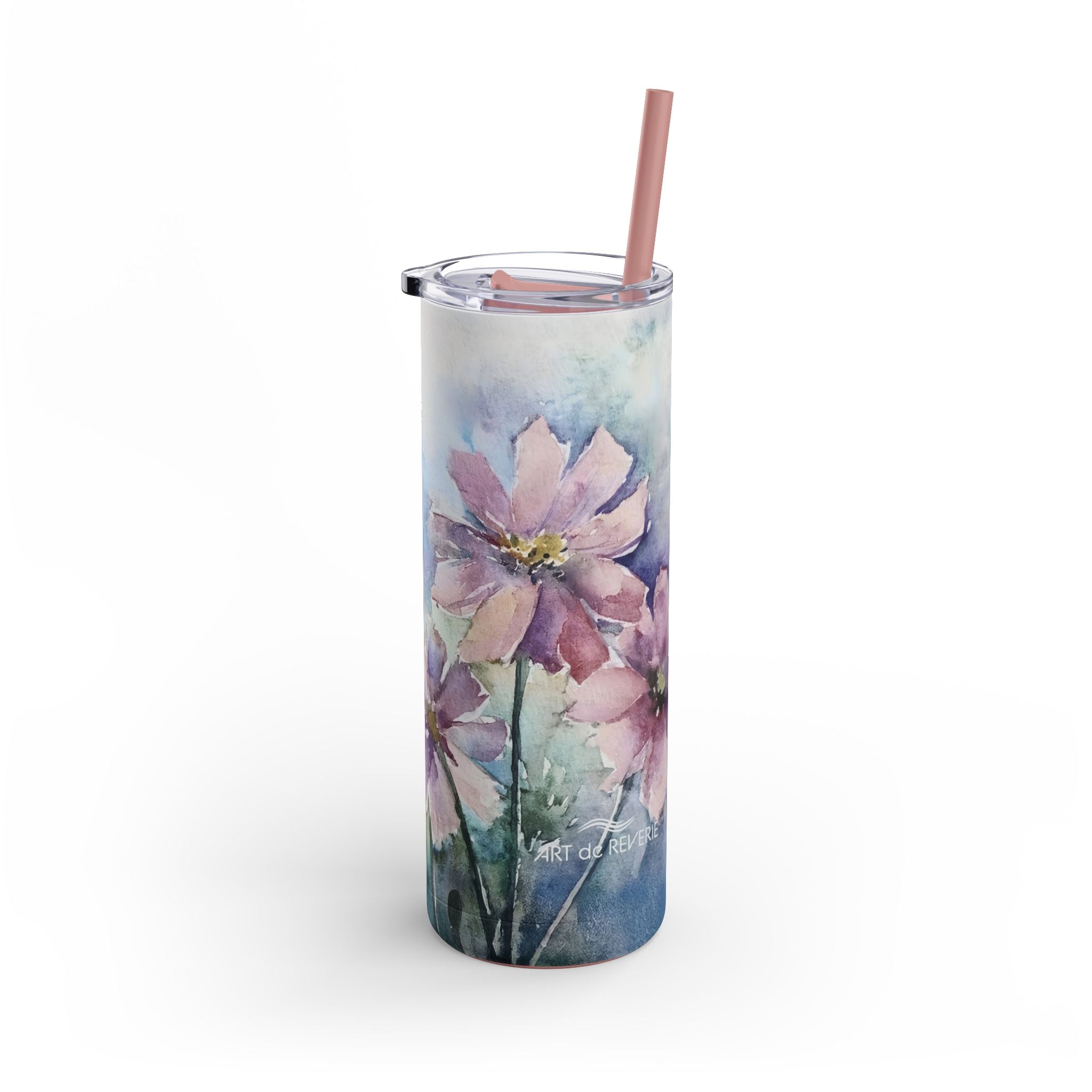 Pink Floral Matte Tumbler, 20oz