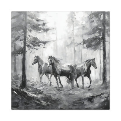 Horses Black and White