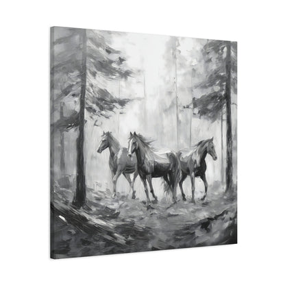 Horses Black and White