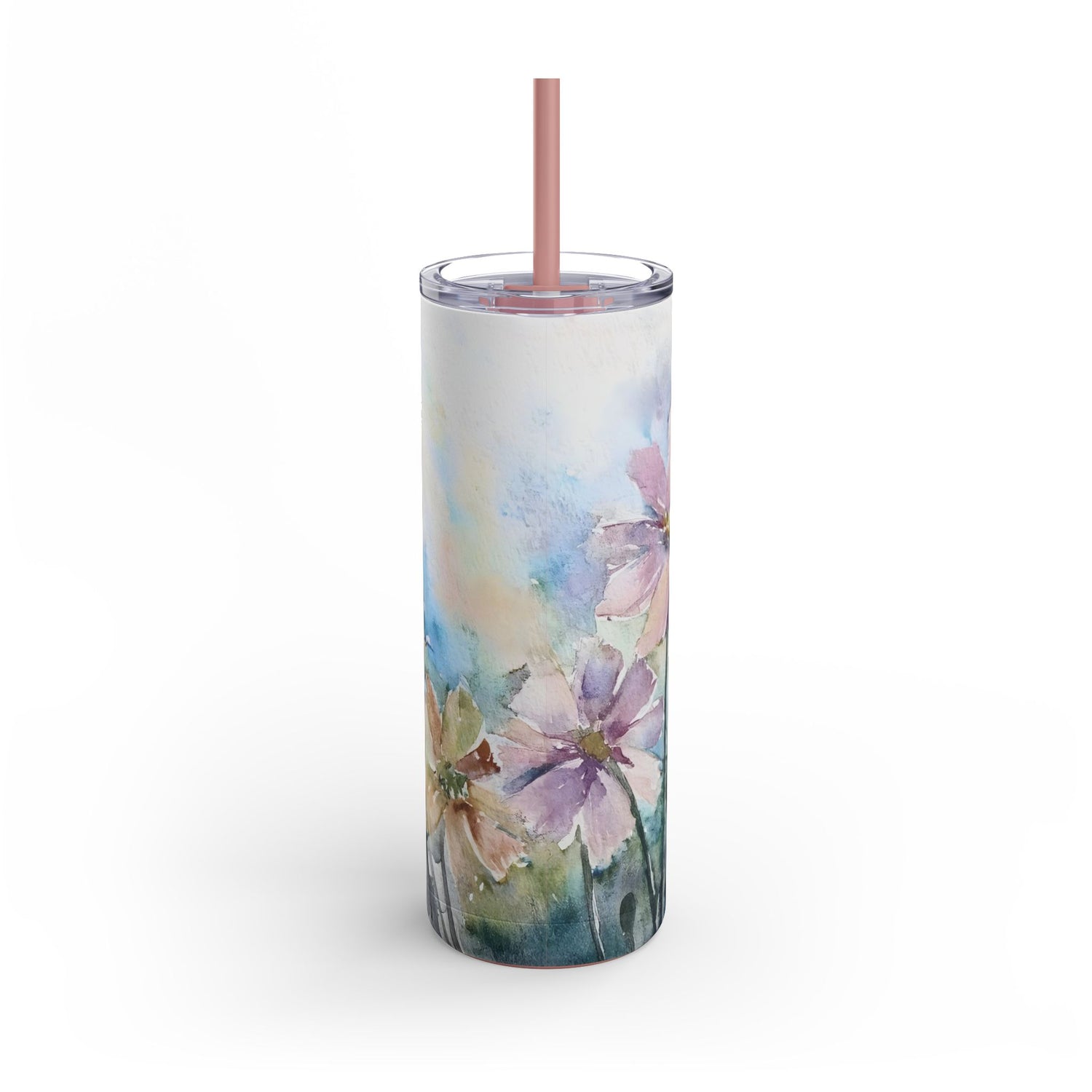 Pink Floral Matte Tumbler, 20oz