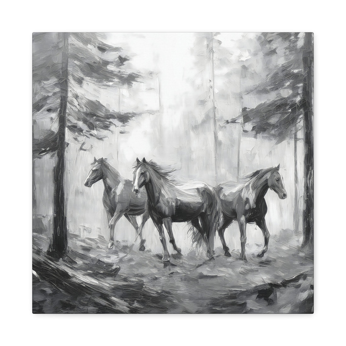 Horses Black and White