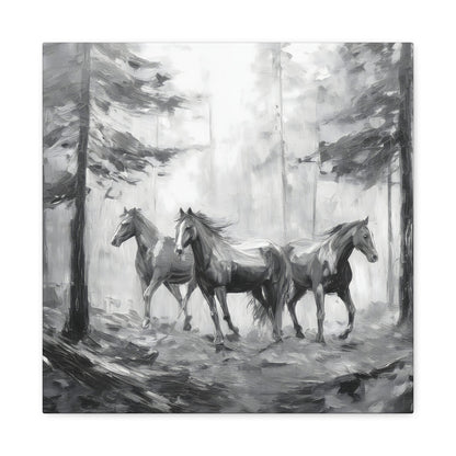 Horses Black and White